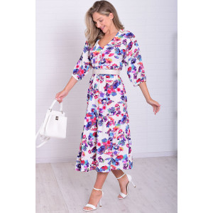 Платье женское Ф1074в штапель (р-ры: 46-56) радужный