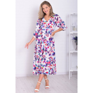 Платье женское Ф1074в штапель (р-ры: 46-56) радужный