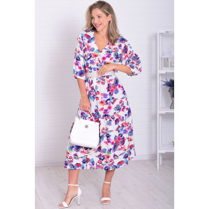 Платье женское Ф1074в штапель (р-ры: 46-56) радужный