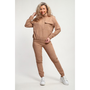 Костюм двойка женский №35279 вельвет (р-ры: 44-54) бежевый