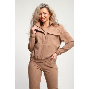 Костюм двойка женский №35279 вельвет (р-ры: 44-54) бежевый