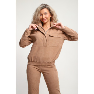 Костюм двойка женский №35279 вельвет (р-ры: 44-54) бежевый