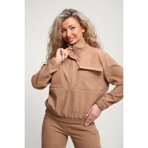 Костюм двойка женский №35279 вельвет (р-ры: 44-54) бежевый