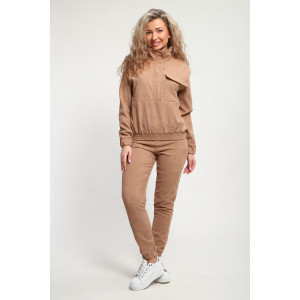 Костюм двойка женский №35279 вельвет (р-ры: 44-54) бежевый