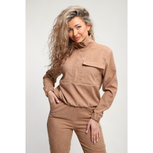 Костюм двойка женский №35279 вельвет (р-ры: 44-54) бежевый