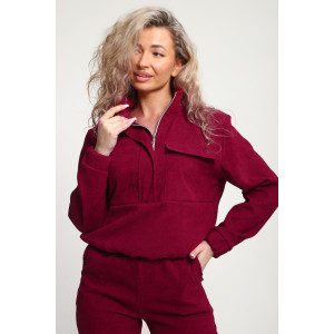 Костюм двойка женский №35279 вельвет (р-ры: 44-54) красный