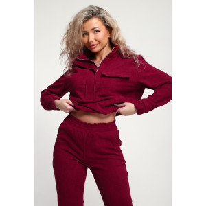 Костюм двойка женский №35279 вельвет (р-ры: 44-54) красный