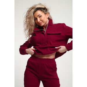 Костюм двойка женский №35279 вельвет (р-ры: 44-54) красный