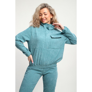 Костюм двойка женский №35279 вельвет (р-ры: 44-54) синий