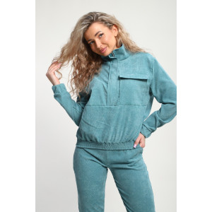 Костюм двойка женский №35279 вельвет (р-ры: 44-54) синий