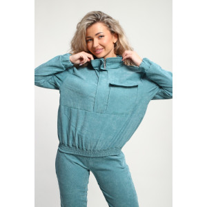 Костюм двойка женский №35279 вельвет (р-ры: 44-54) синий