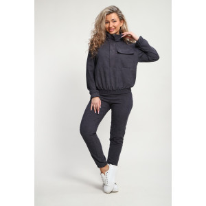 Костюм двойка женский №35279 вельвет (р-ры: 44-54) антрацит