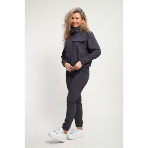 Костюм двойка женский №35279 вельвет (р-ры: 44-54) антрацит