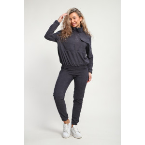 Костюм двойка женский №35279 вельвет (р-ры: 44-54) антрацит