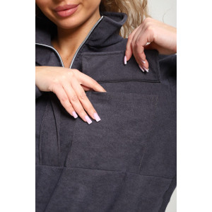 Костюм двойка женский №35279 вельвет (р-ры: 44-54) антрацит