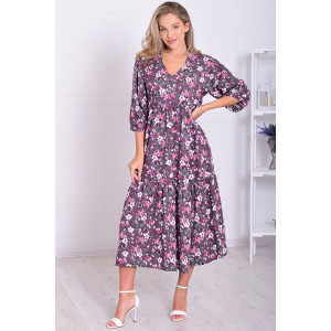 Платье женское Ф1074ж штапель (р-ры: 46-56) серый