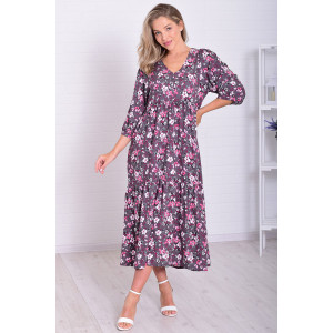 Платье женское Ф1074ж штапель (р-ры: 46-56) серый