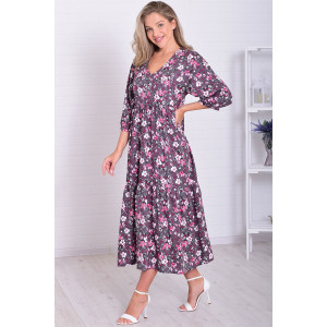 Платье женское Ф1074ж штапель (р-ры: 46-56) серый