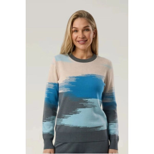 Костюм двойка женский "Морской" №057898 вязаный трикотаж (р-ры: 42-50) серый