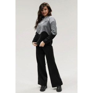 Костюм двойка женский "Волна" №057882 вязаный трикотаж (р-ры: 42-50) черный