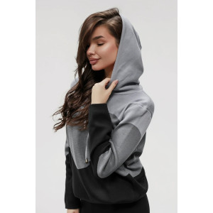 Костюм двойка женский "Волна" №057882 вязаный трикотаж (р-ры: 42-50) черный