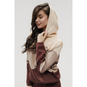 Костюм двойка женский "Волна" №057882 вязаный трикотаж (р-ры: 42-50) коричневый