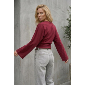Лонгслив женский "Флёр Б" фуллайкра (р-ры: 42-50) бордовый Лонгслив женский "Флёр Б" фуллайкра (р-ры: 42-50) бордовый