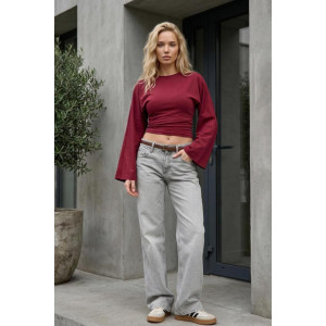 Лонгслив женский "Флёр Б" фуллайкра (р-ры: 42-50) бордовый Лонгслив женский "Флёр Б" фуллайкра (р-ры: 42-50) бордовый