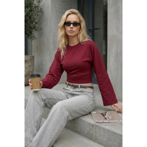 Лонгслив женский "Флёр Б" фуллайкра (р-ры: 42-50) бордовый Лонгслив женский "Флёр Б" фуллайкра (р-ры: 42-50) бордовый