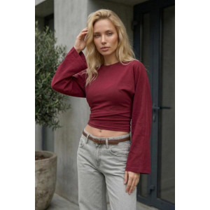Лонгслив женский "Флёр Б" фуллайкра (р-ры: 42-50) бордовый Лонгслив женский "Флёр Б" фуллайкра (р-ры: 42-50) бордовый