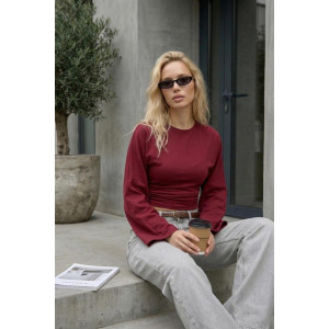 Лонгслив женский "Флёр Б" фуллайкра (р-ры: 42-50) бордовый Лонгслив женский "Флёр Б" фуллайкра (р-ры: 42-50) бордовый