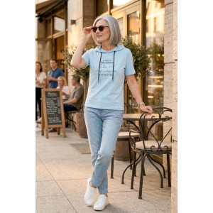 Футболка женская "Трейси Г" лакоста (р-ры: 44-62) небесно-голубой