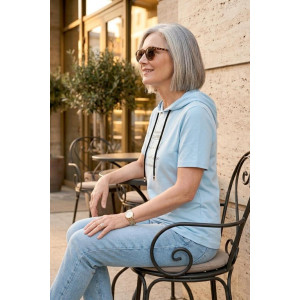 Футболка женская "Трейси Г" лакоста (р-ры: 44-62) небесно-голубой