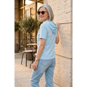 Футболка женская "Трейси Г" лакоста (р-ры: 44-62) небесно-голубой