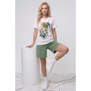 Костюм двойка женский "Парадиз В" кулирка+футер 2-х нитка (р-ры: 44-58) зеленый-2