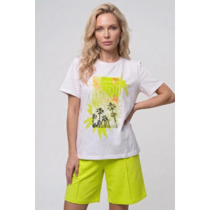 Костюм двойка женский "Парадиз ЛС" кулирка+футер 2-х нитка (р-ры: 44-58) лайм светлый