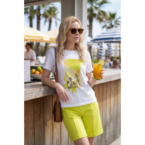 Костюм двойка женский "Парадиз ЛС" кулирка+футер 2-х нитка (р-ры: 44-58) лайм светлый