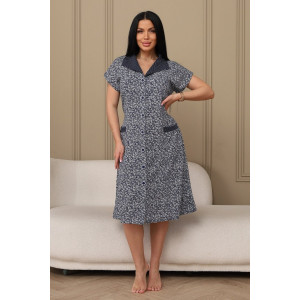 Халат женский 029 кулирка (р-ры: 50-66) синий-цветы Халат женский 029 кулирка (р-ры: 50-66) синий-цветы