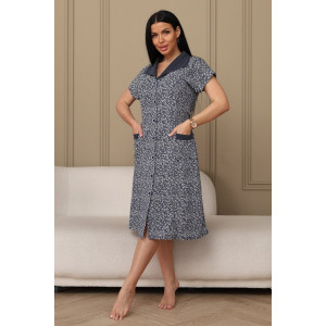 Халат женский 029 кулирка (р-ры: 50-66) синий-цветы Халат женский 029 кулирка (р-ры: 50-66) синий-цветы