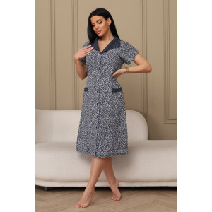 Халат женский 029 кулирка (р-ры: 50-66) синий-цветы Халат женский 029 кулирка (р-ры: 50-66) синий-цветы