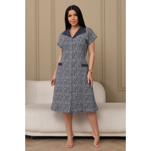 Халат женский 029 кулирка (р-ры: 50-66) синий-цветы Халат женский 029 кулирка (р-ры: 50-66) синий-цветы