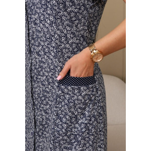 Халат женский 029 кулирка (р-ры: 50-66) синий-цветы Халат женский 029 кулирка (р-ры: 50-66) синий-цветы