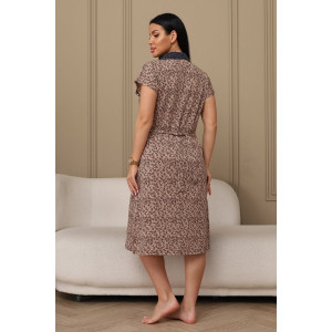 Халат женский 029 кулирка (р-ры: 50-66) бежевый-цветы