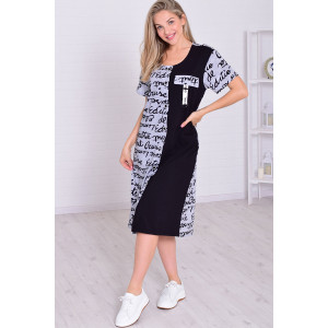 Халат женский 3212а кулирка (р-ры: 48-66) серый+черный