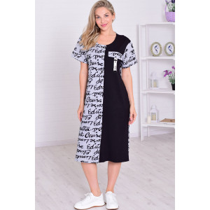 Халат женский 3212а кулирка (р-ры: 48-66) серый+черный