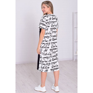 Халат женский 3212 кулирка (р-ры: 48-66) черный+белый