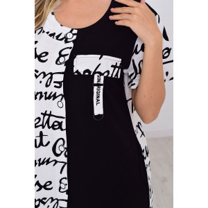 Халат женский 3212 кулирка (р-ры: 48-66) черный+белый