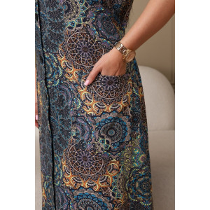 Халат женский 001 кулирка (р-ры: 54-70) оранжевый-круги