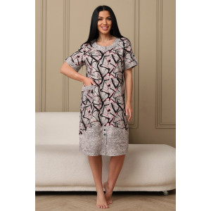 Платье женское 591 кулирка (р-ры: 48-62) розовый-мрамор