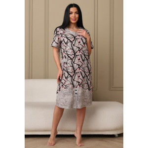 Платье женское 591 кулирка (р-ры: 48-62) розовый-мрамор